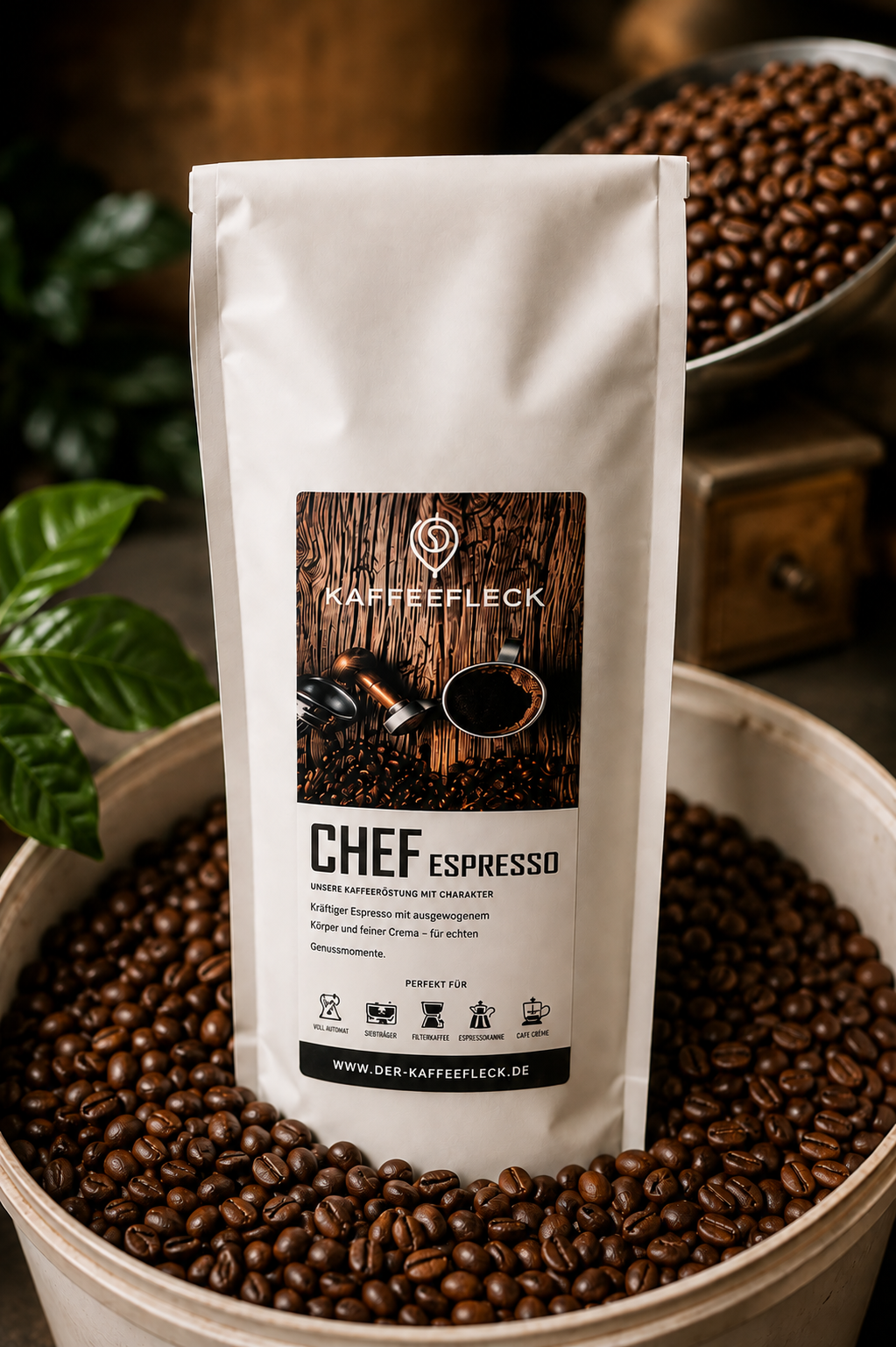 Chefespresso, eigene Kaffeeröstung vom Kaffeefleck Bad Kissingen